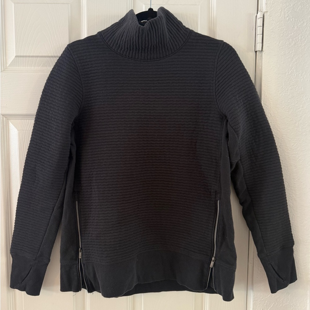All in Motion Charcoal Ribbed Turtleneck Sweater